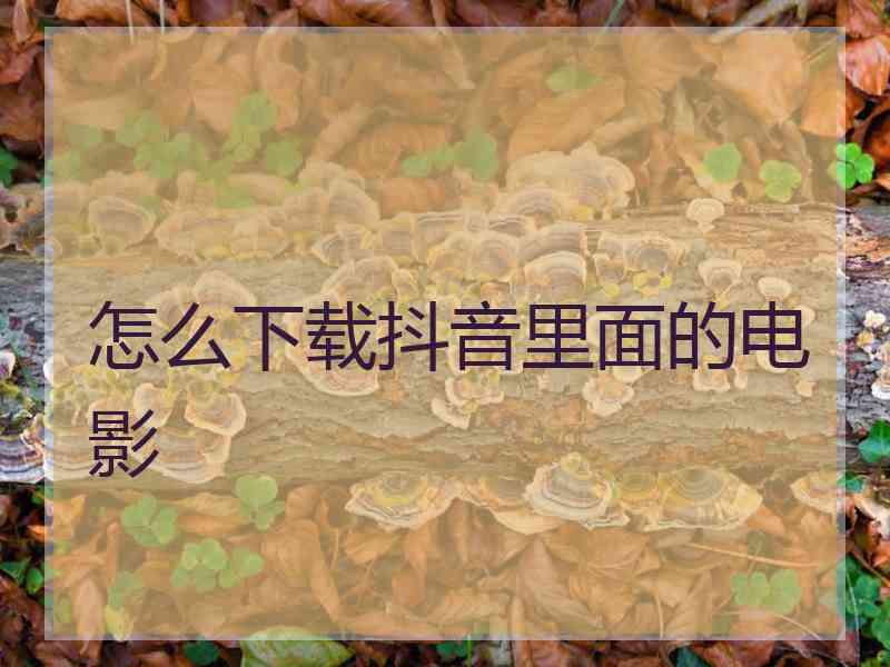 怎么下载抖音里面的电影