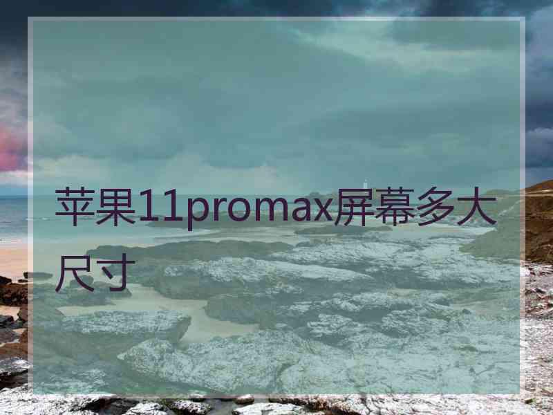 苹果11promax屏幕多大尺寸