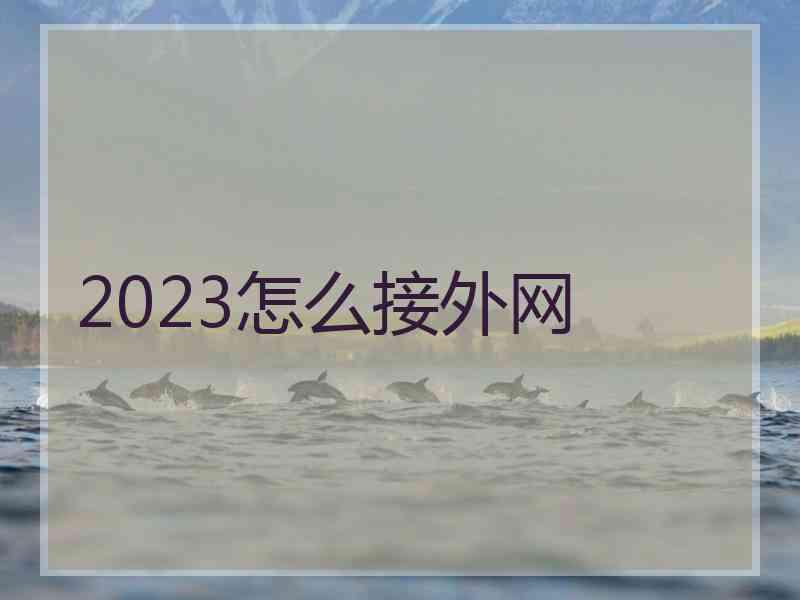 2023怎么接外网