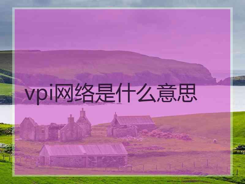 vpi网络是什么意思