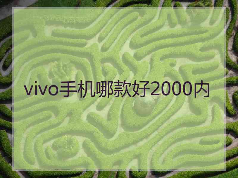 vivo手机哪款好2000内