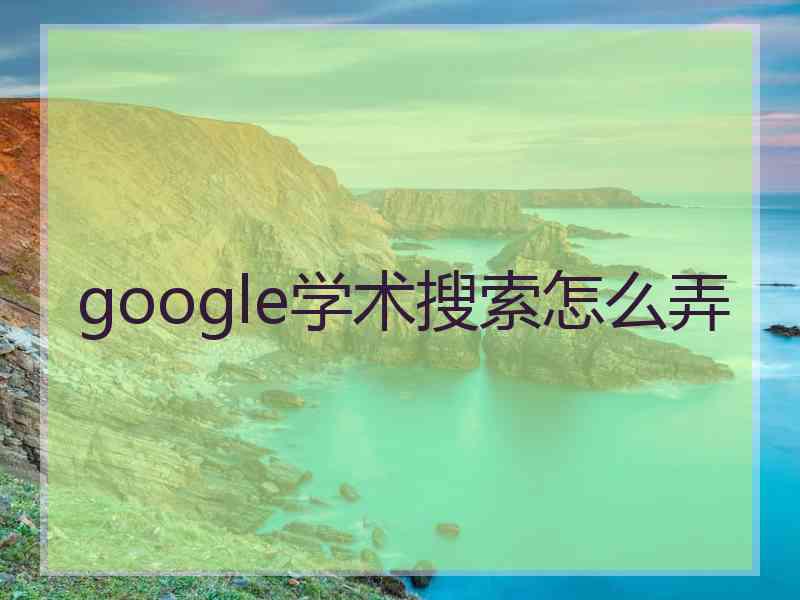 google学术搜索怎么弄