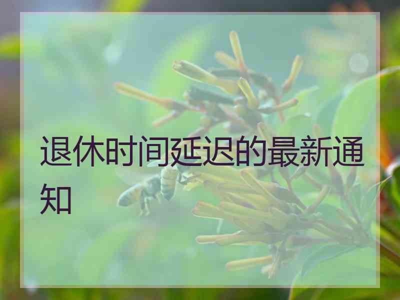 退休时间延迟的最新通知