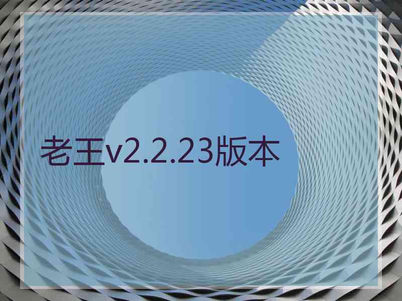 老王v2.2.23版本