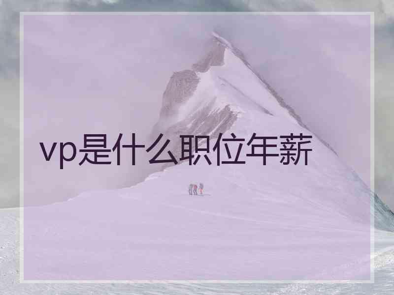 vp是什么职位年薪