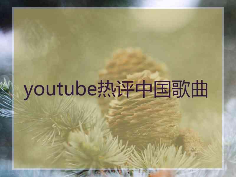 youtube热评中国歌曲