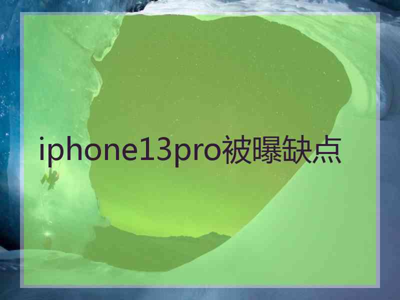 iphone13pro被曝缺点