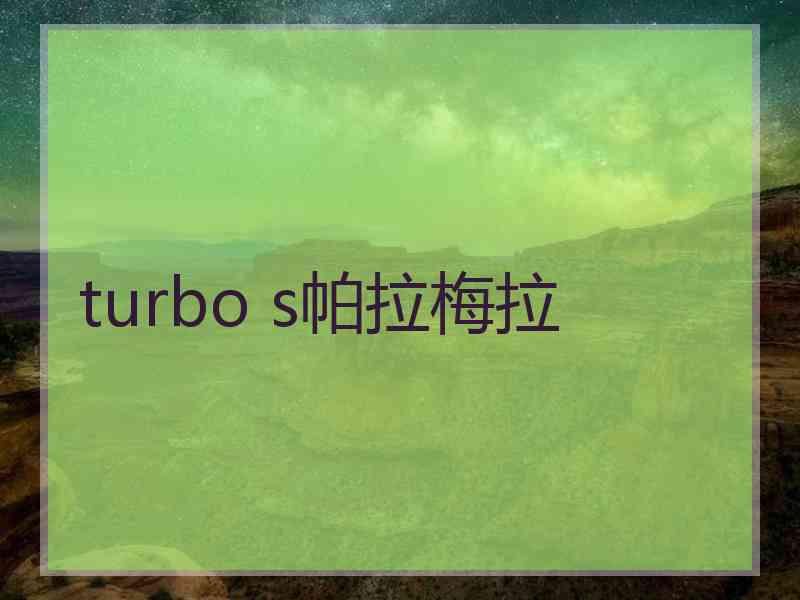 turbo s帕拉梅拉