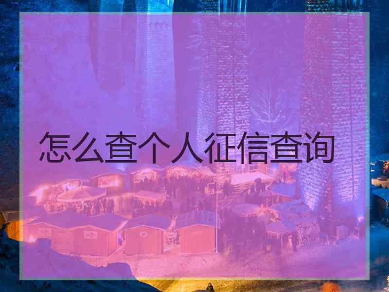 怎么查个人征信查询