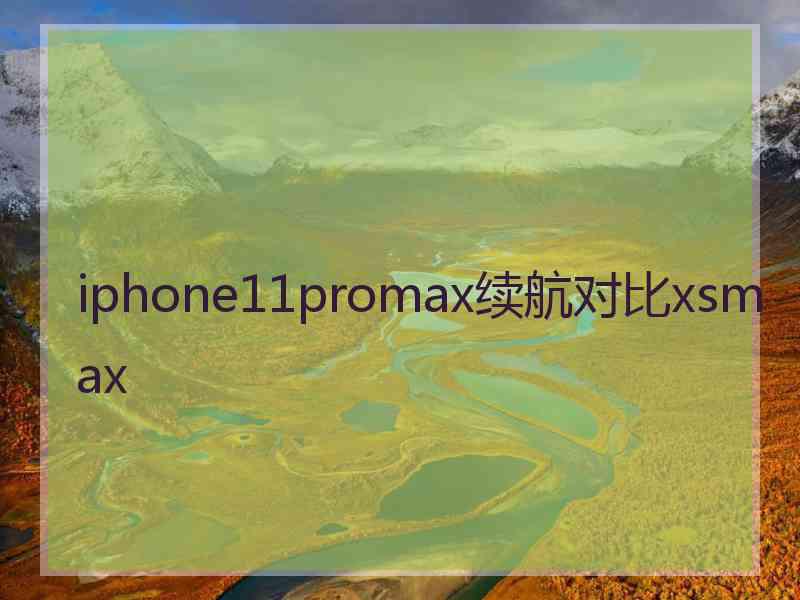 iphone11promax续航对比xsmax