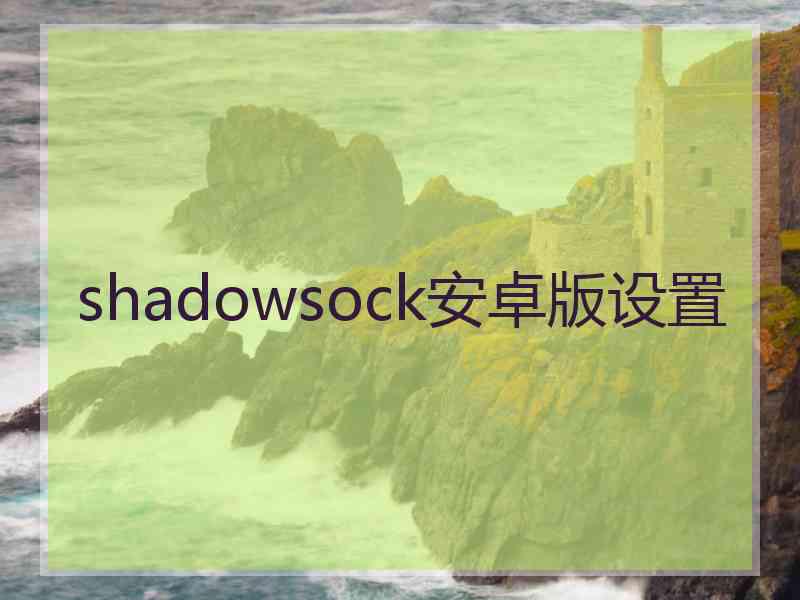 shadowsock安卓版设置