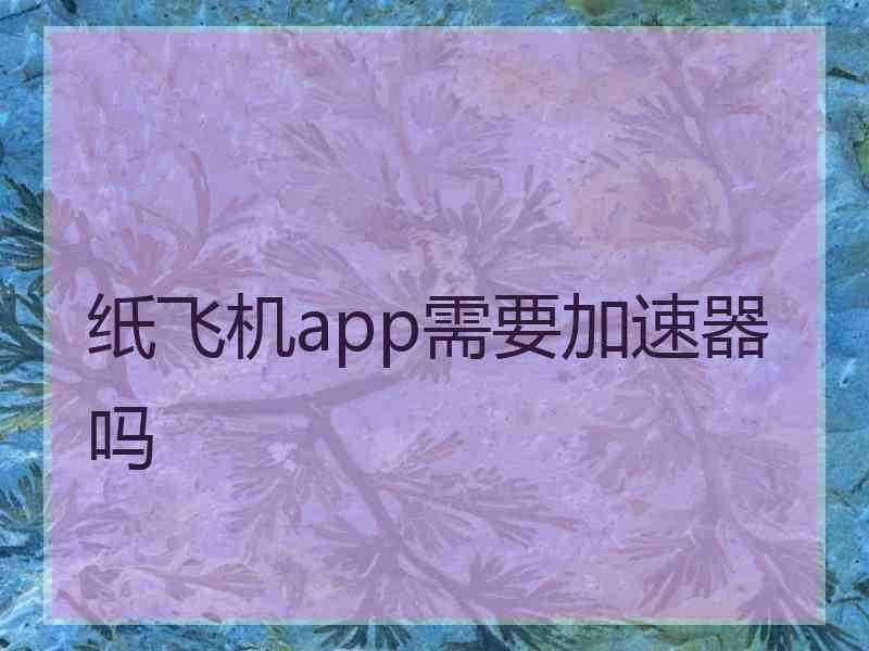 纸飞机app需要加速器吗