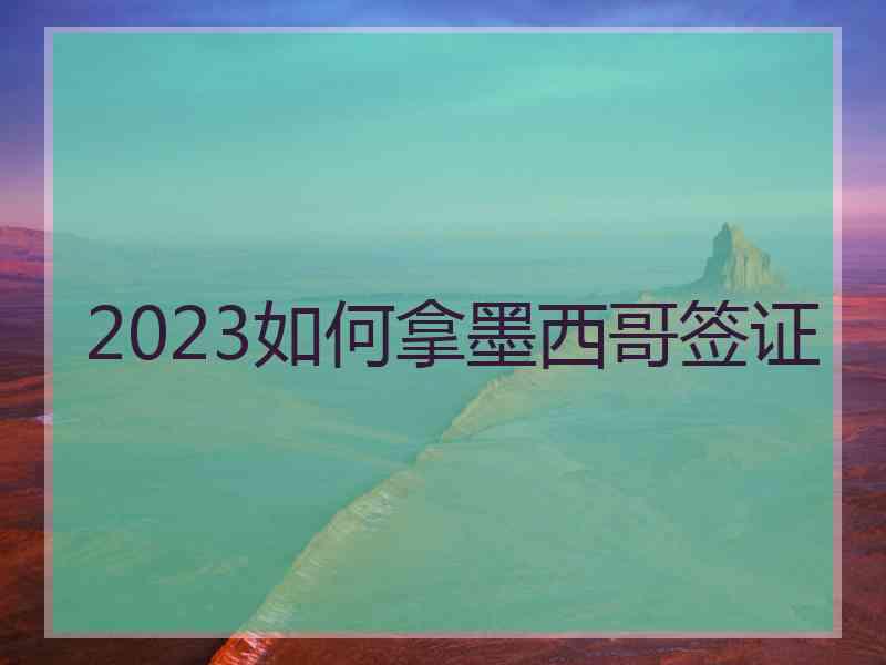 2023如何拿墨西哥签证