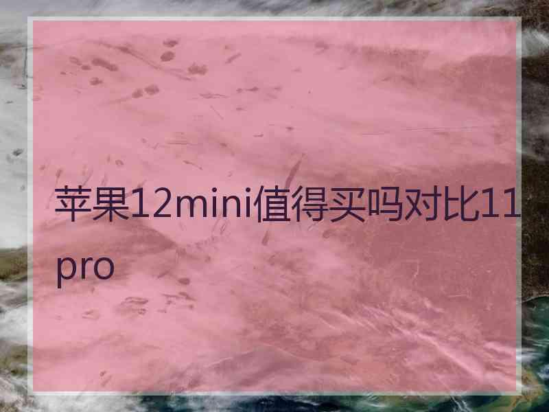 苹果12mini值得买吗对比11pro