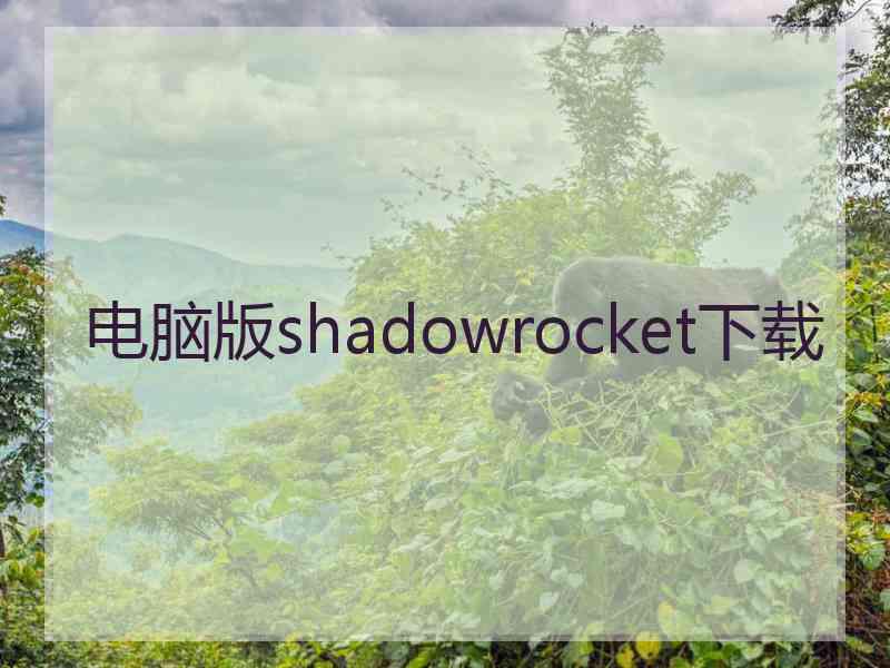 电脑版shadowrocket下载