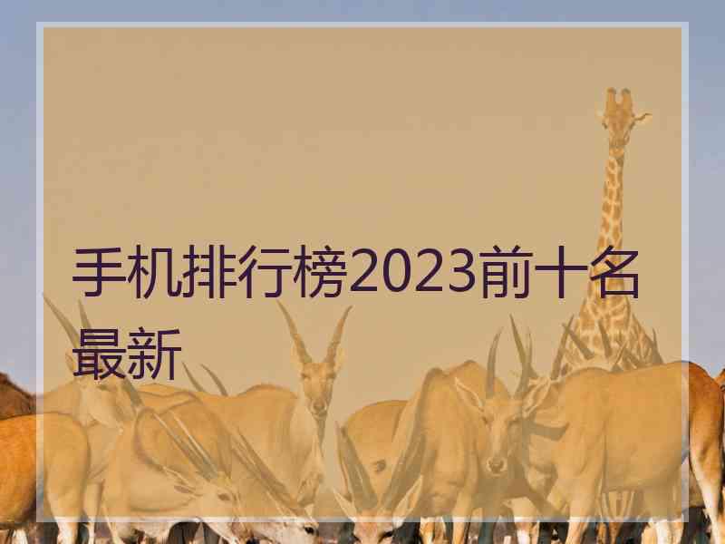 手机排行榜2023前十名最新