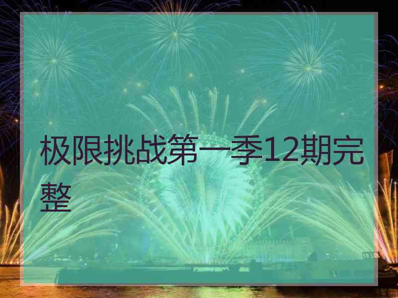 极限挑战第一季12期完整