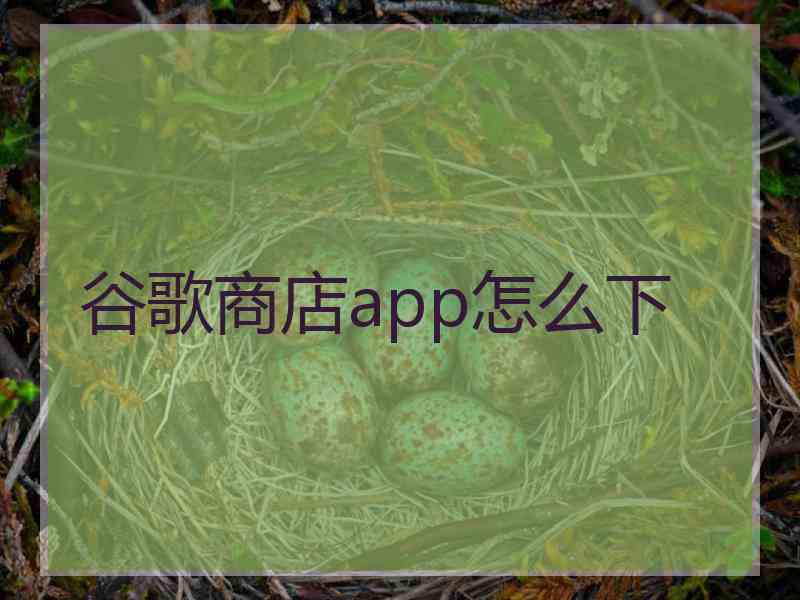 谷歌商店app怎么下