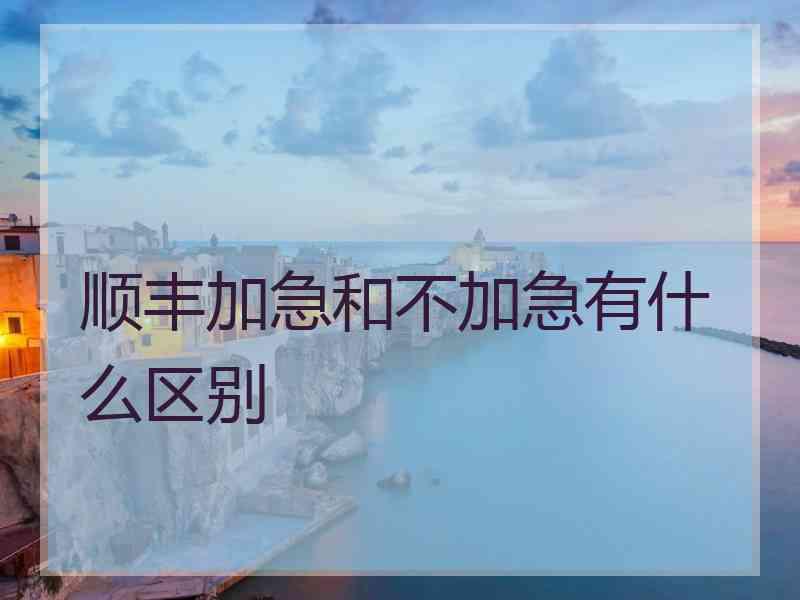 顺丰加急和不加急有什么区别