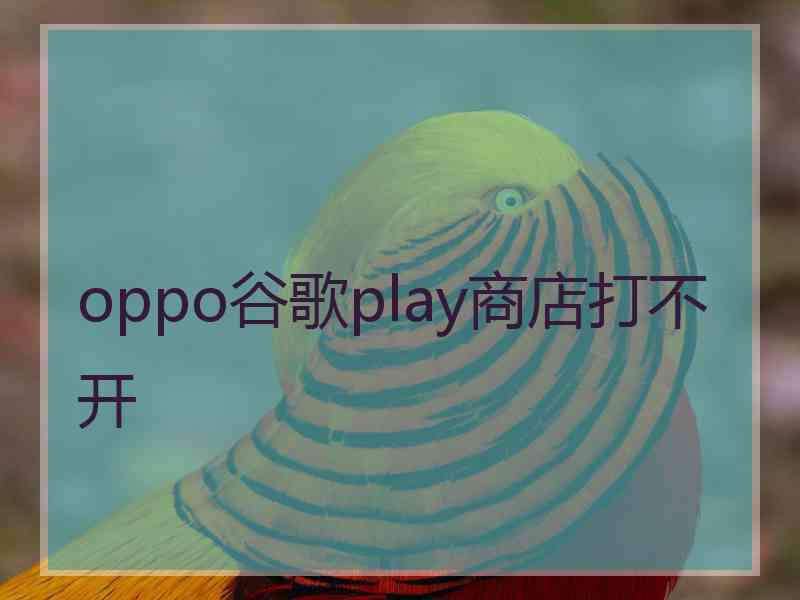 oppo谷歌play商店打不开