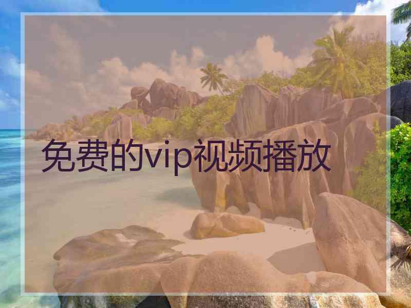 免费的vip视频播放