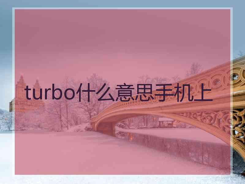 turbo什么意思手机上