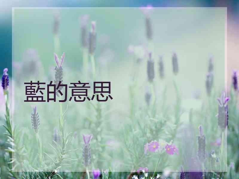 藍的意思