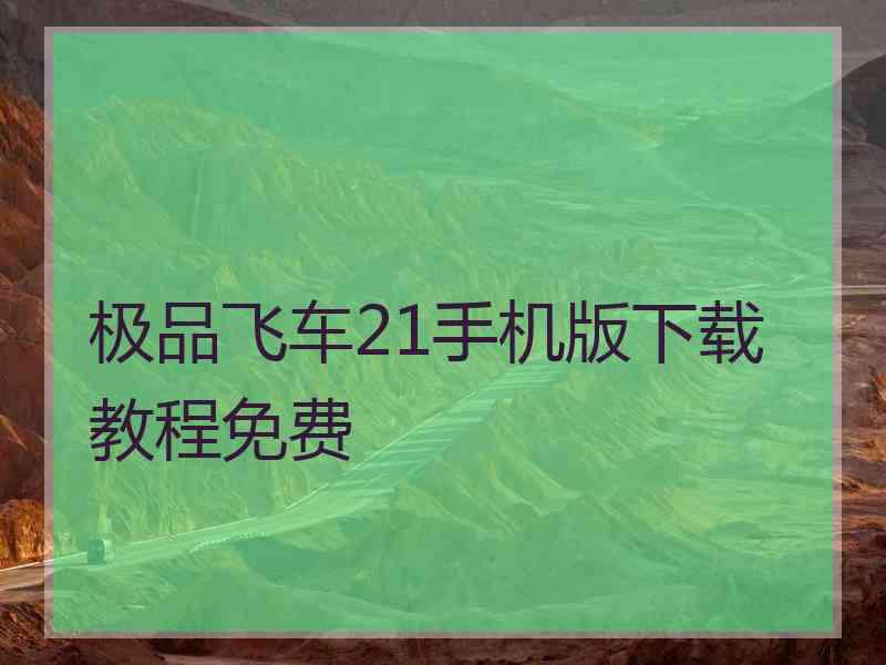 极品飞车21手机版下载教程免费