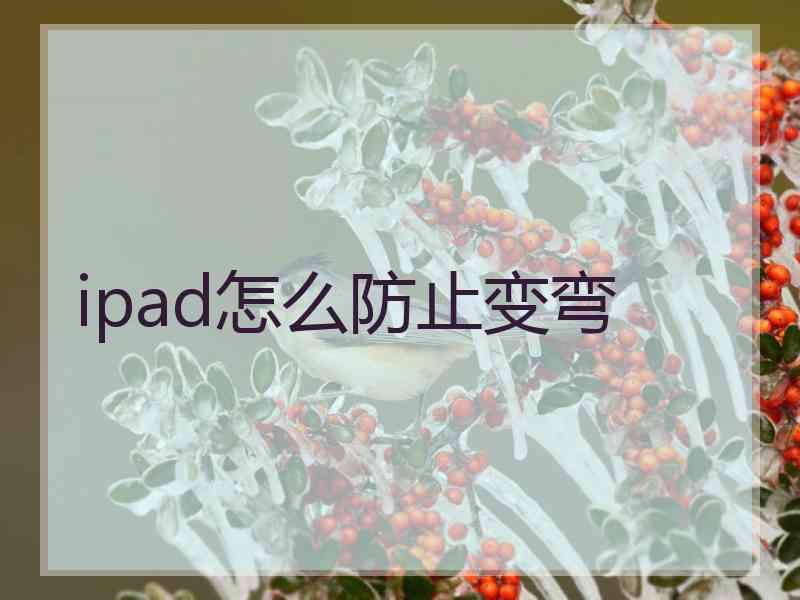 ipad怎么防止变弯