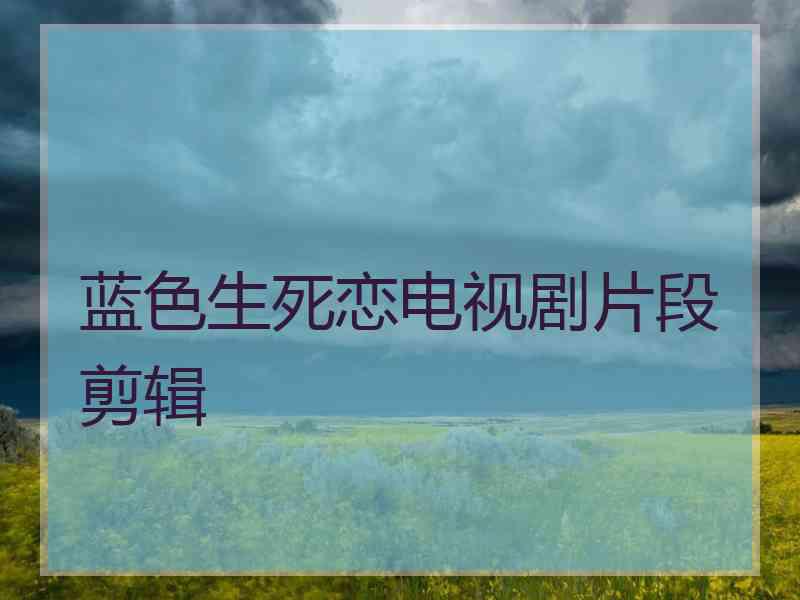 蓝色生死恋电视剧片段剪辑