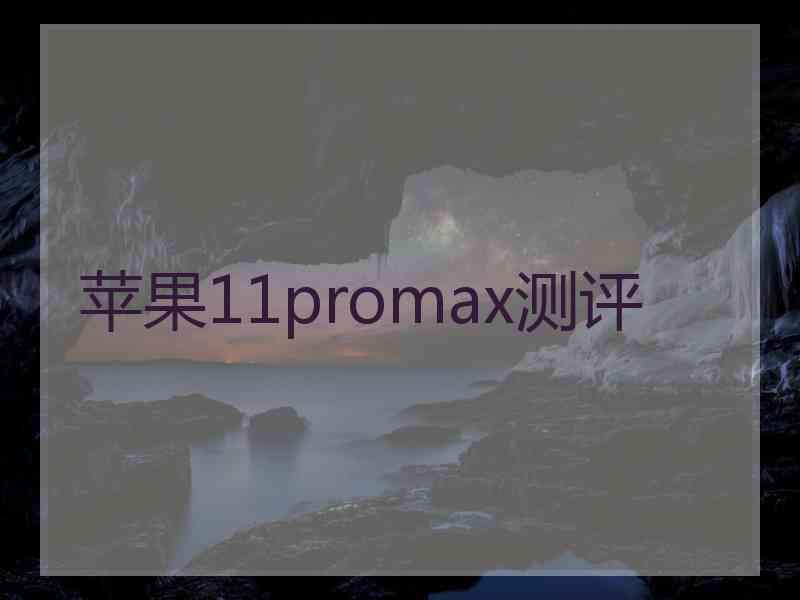 苹果11promax测评