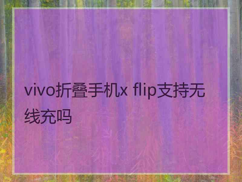 vivo折叠手机x flip支持无线充吗