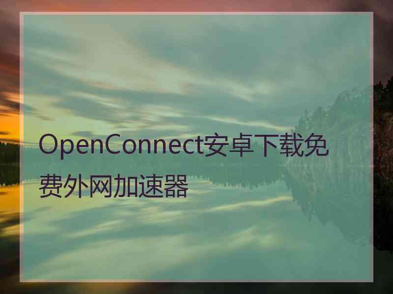 OpenConnect安卓下载免费外网加速器