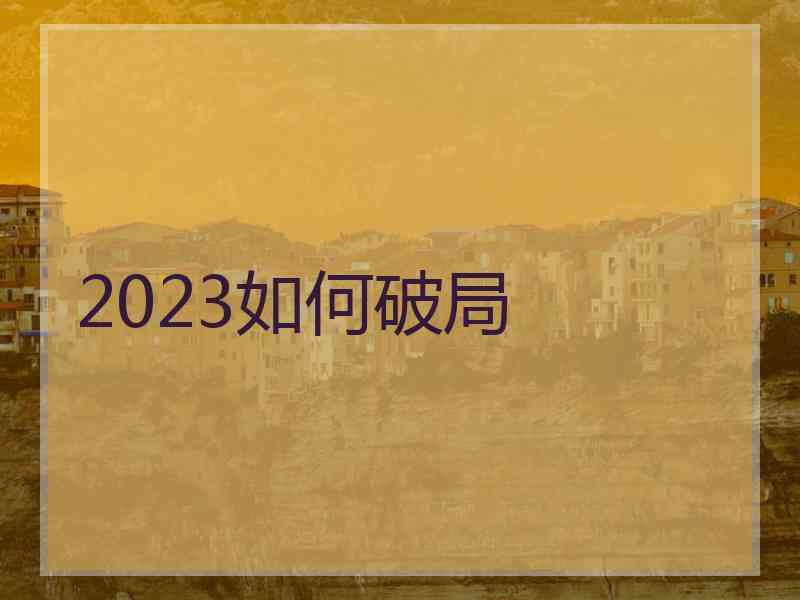 2023如何破局