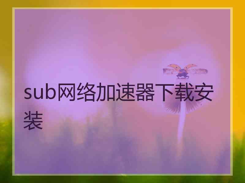 sub网络加速器下载安装