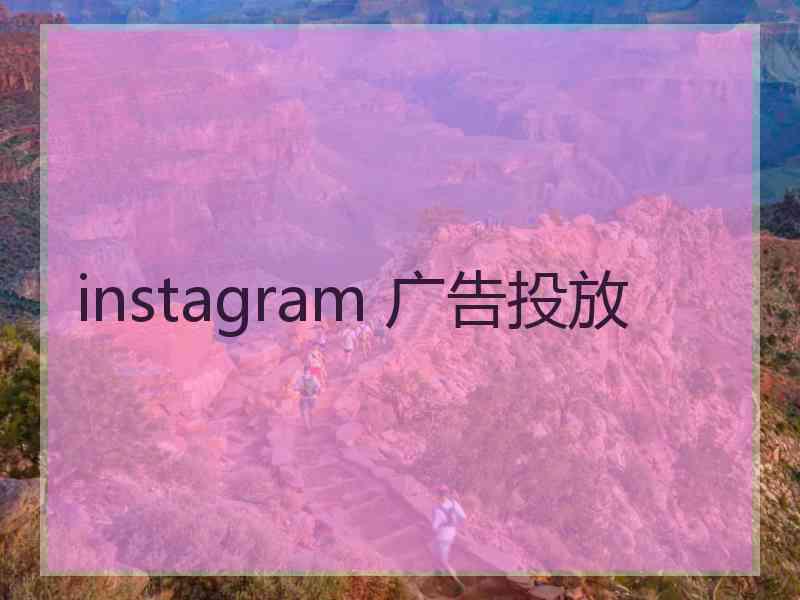 instagram 广告投放