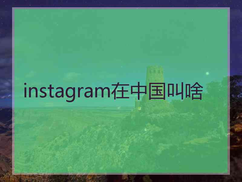 instagram在中国叫啥