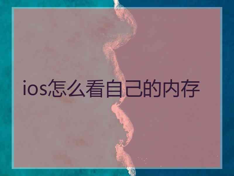 ios怎么看自己的内存