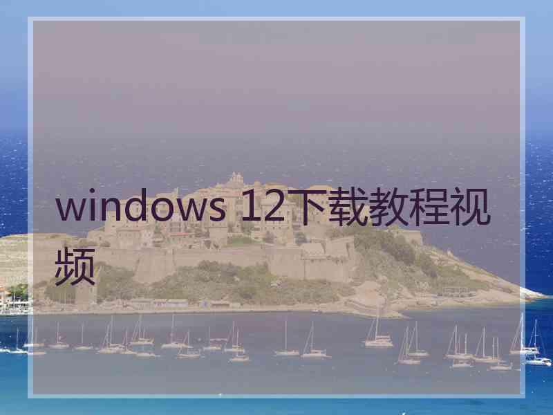 windows 12下载教程视频