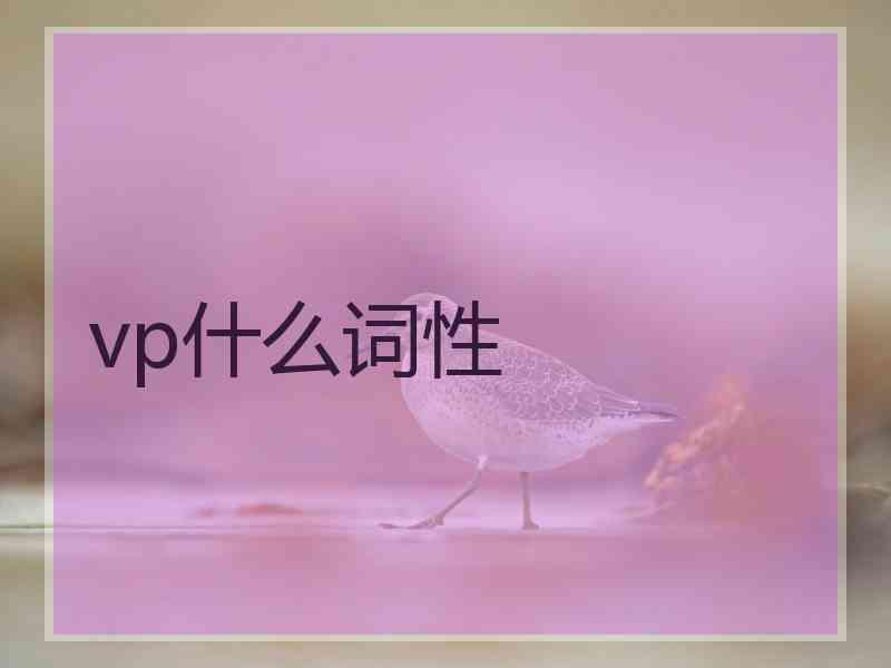 vp什么词性