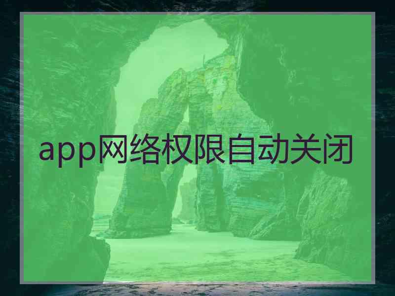 app网络权限自动关闭